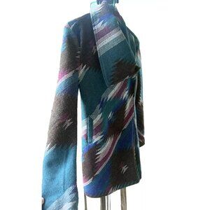 Altar’d State Aztec Tribal Southwestern Kimono Jacket Blue/Green Lined S